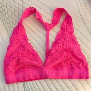 PINK Victoria's Secret Hot Pink Lace Bralette